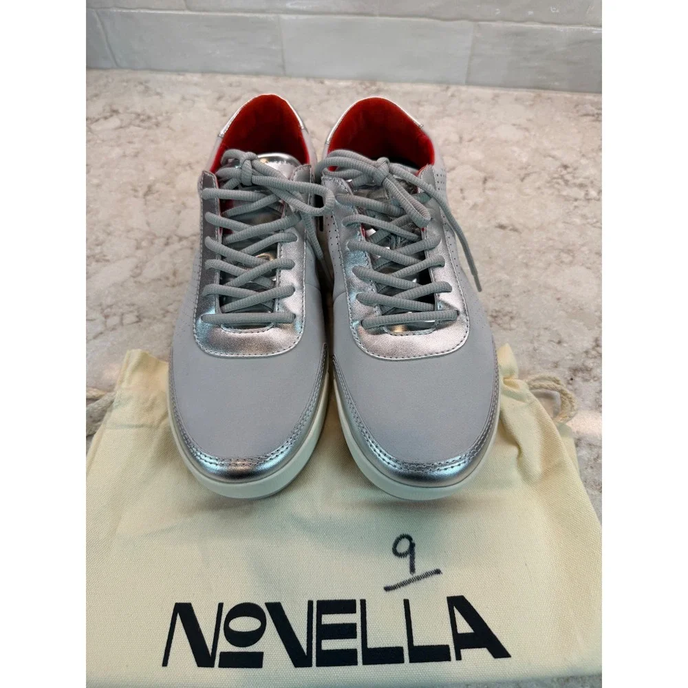 Novella 0732 Silver Grey Low Top Sneakers Mens 9 Womens 10.5 EU 42.5